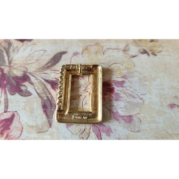 Parklane Rectangular Rhinestone Gold Pendant - Picture 7 of 10